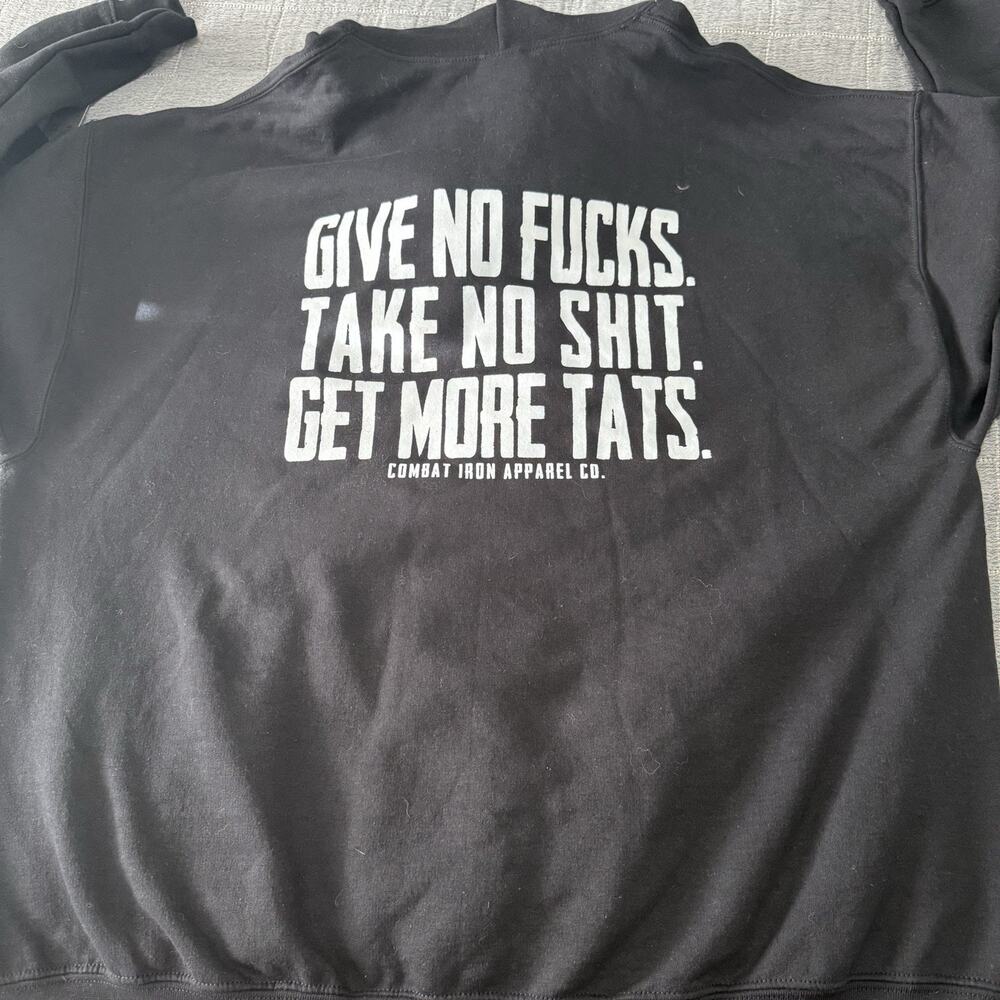 Men’s Combat Iron Hoodie Give No fu**s XXL